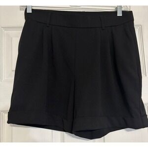 ANN KLEIN Woman's Black Polyester Shorts - Size M